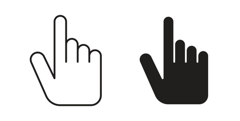 Finger icon with editable stroke and flat vector pack