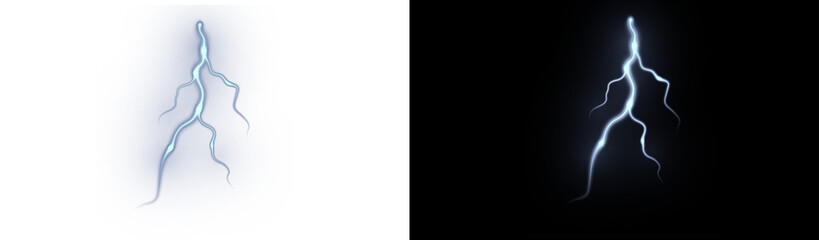 Lightning strike bolt electricity PNG transparent background effect ov