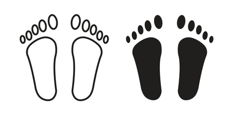 Obraz premium Foot icon with editable stroke and flat vector pack