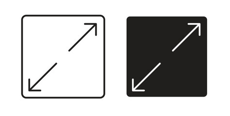 Fullscreen icon with editable stroke and flat vector pack