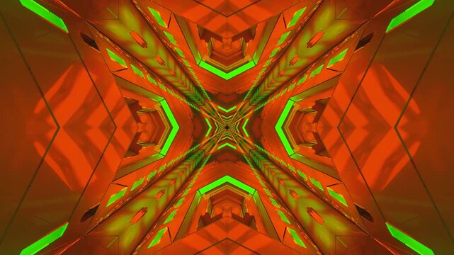Seamless tunnel video loop featuring vibrant colors and dynamic patterns for digital displays and screensavers