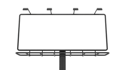 Obraz premium Blank outdoor billboard mockup with integrated lights, ready for your advertisement design. Isolated on a transparent background. background removed