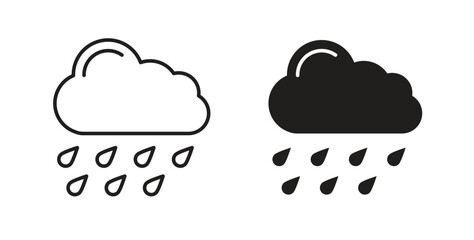 Hail icon with editable stroke and flat vector pack