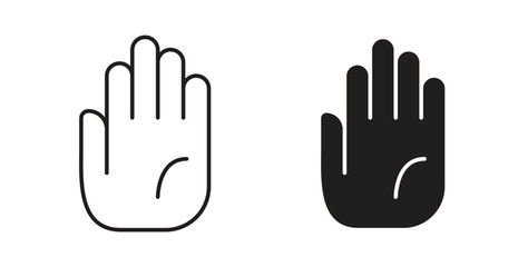 Hand icon with editable stroke and flat vector pack