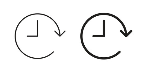 History icon with editable stroke and flat vector pack