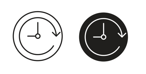 History icon with editable stroke and flat vector pack