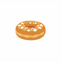 Sweet Donut with Powdered Sugar Topping Vector