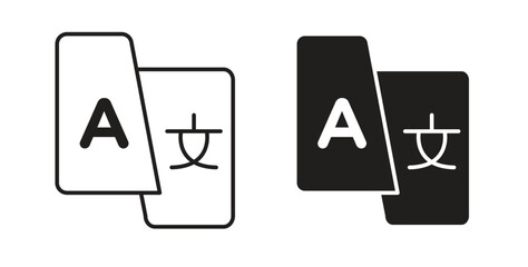 Language icon with editable stroke and flat vector pack