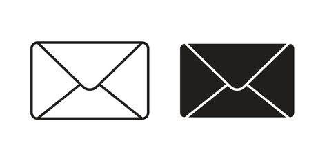 Mail icon with editable stroke and flat vector pack
