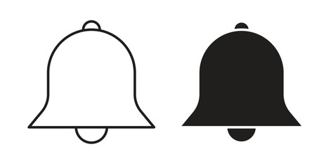 Notification icon with editable stroke and flat vector pack