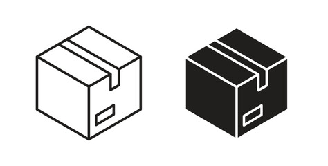 Package icon with editable stroke and flat vector pack