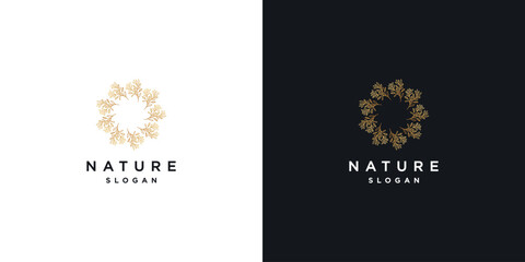beauty flower ornament icon logos. set of beautiful abstract flower logo icons.