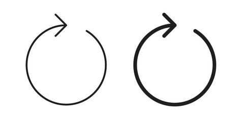 Reset icon with editable stroke and flat vector pack