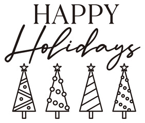 Happy Holidays | Christmas Tree | Vector Xmas Artwork