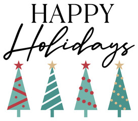 Happy Holidays | Christmas Tree | Vector Xmas Artwork