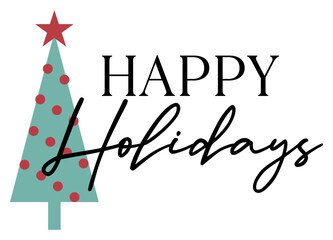 Happy Holidays | Christmas Tree | Vector Xmas Artwork