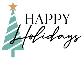 Happy Holidays | Christmas Tree | Vector Xmas Artwork