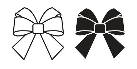 Ribbon icon with editable stroke and flat vector pack