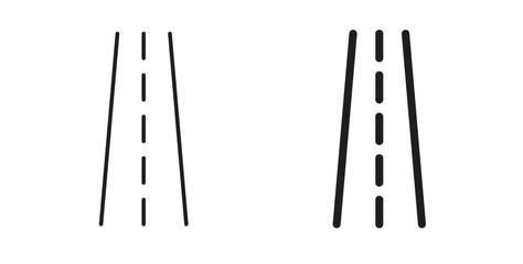 Road icon with editable stroke and flat vector pack