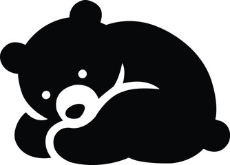 Adorable sleeping bear cub icon design for children's projects