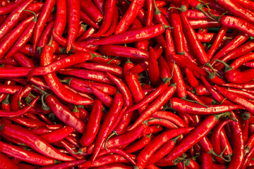 Red Chili Peppers Closeup Spicy Food Texture Background for Cooking, Market and Recipe Designs