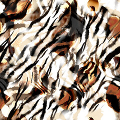 Mixed animal pattern, leopard and zebra texture, African animal pattern.