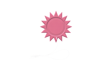 Celebrate achievements with this pink rosette, a symbol of success and recognition, perfect for awards, promotions, or special occasions, bringing joy and pride