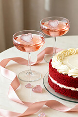 Celebrate life's moments with cake and drinks in a cozy setting perfect for tennis fans and joy seekers