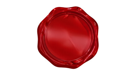 Blank red wax seal stamp isolated on white background