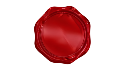 Blank red wax seal stamp isolated on white background