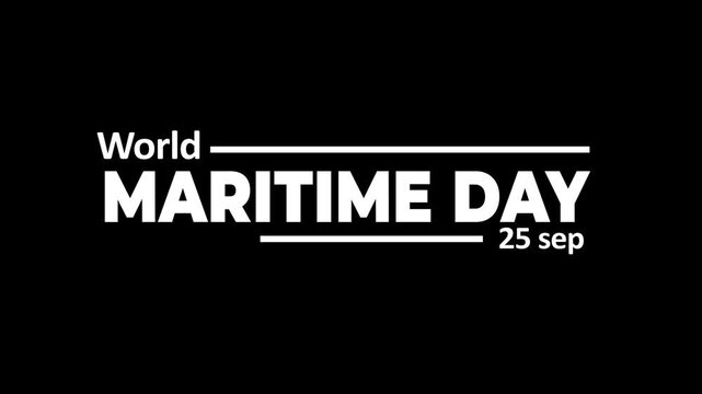 World Maritime Title Animation Motion Graphic Text Reveal Global Shipping Ocean Industry Business