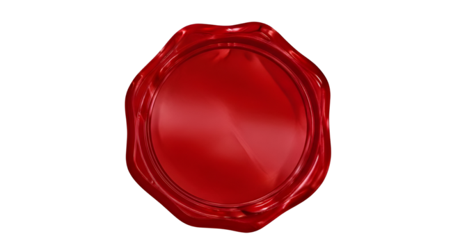 Blank red wax seal stamp isolated on white background