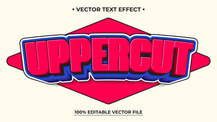 Bold Uppercut Editable Text Effect Design with Vibrant Colors and Shadowing