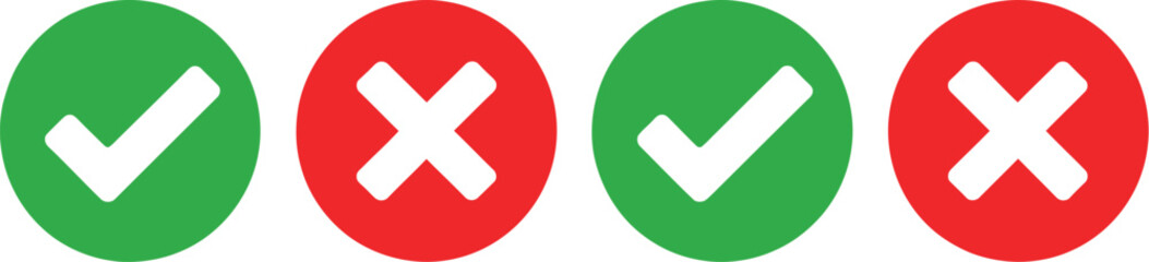 Obraz premium Check marks and cross marks A simple design depicting positive and negative choices