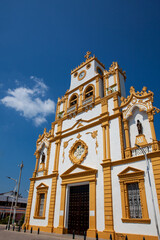 The beautiful historical Cathedral of Santa Cruz de Lorica a cultural symbol founded in 1700.