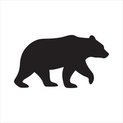 Walking Bear Black Silhouette