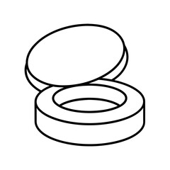 Contact Lens Case Outline Line Art Vector Icon