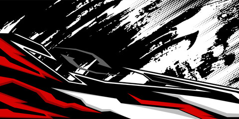 Car decal design vector. Graphic abstract stripe racing background kit designs for wrap vehicle, race car, rally, adventure and livery