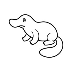 Platypus Outline Line Art Vector Design
