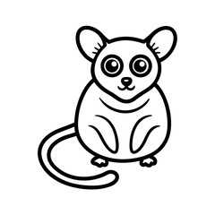 Tarsier Outline Line Art Vector Illustration