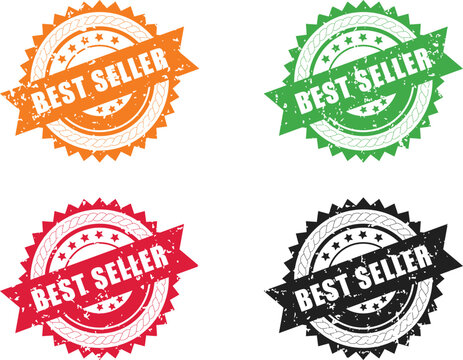 Best Seller Badge &ndash; Top Selling Product Stamp, Vintage Grunge Label, Premium Vector Emblem EPS