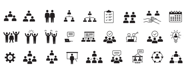 Streamline your business strategy with these simple and effective team management icons for presentations, websites, and marketing materials today