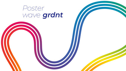 Color Line Abstract Backgrounds. Curve Shape Gradient Ribbon Pattern. Vector Rainbow Lines Graphic Design.