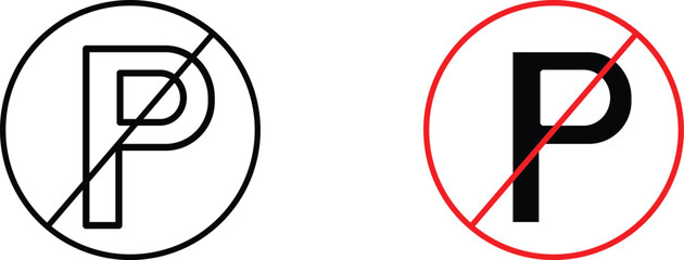 no parking  icon vector graphic illustration  with white background flat hand made icon fill icon .