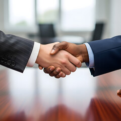 Diverse Businessmen Shaking Hands Across a Table