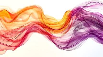 Abstract flowing ribbon design in vibrant orange, red, and purple hues