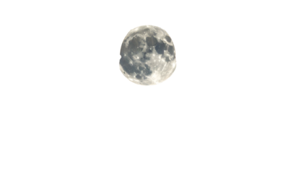 A bright full celestial sphere against a vast, stark, inky backdrop