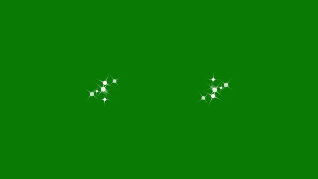 Abstract white glitter and particle on green background. Looped animation with beautiful white bokeh. glitter stars particles background overlay. stars sequins sparks and glittering glow foil. 4k