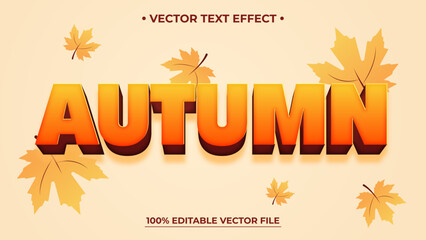 Autumn Editable Text Effect with Maple Leaves Editable Vector Design for Seasonal Greetings
