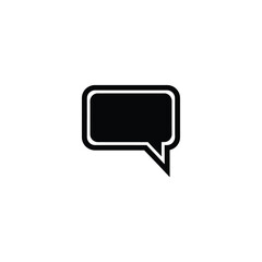 Naklejka premium Simple black speech bubble icon on white background